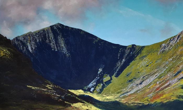 Cwm Cau, Cadair Idris. Painting by Dave Roberts